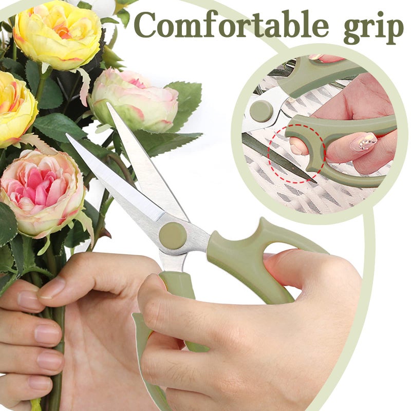 OJYUDD 3Pcs Garden Flower Scissor,Floral Scissors Pruning Shears,Stainless Steel Flowers Scissors with Comfortable Grip Handles,Premium Garden Clippers for Flower Arrangement,Gardening Tool - Image 3
