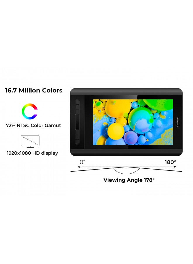 XP-PEN شاشة رسم XP-PEN Artist12 بحجم 11.6 بوصة FHD مع قلم عرض رسومي وحامل قلم متعدد الوظائف خالي من البطارية PN06 وقفاز 8192 حساسية الضغط - Image 4