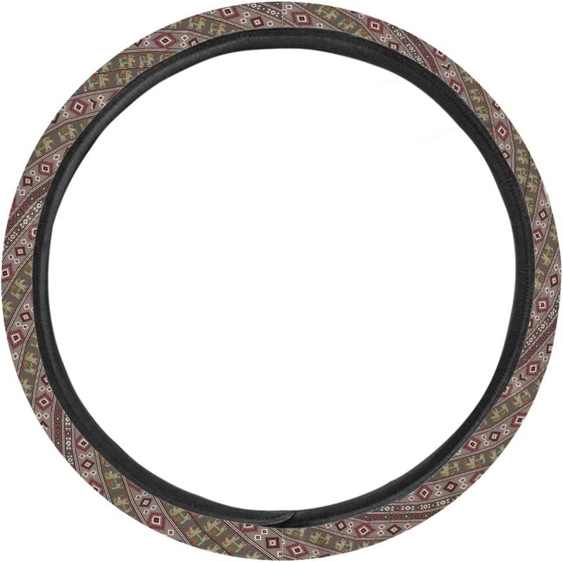 Car Steering Wheel Cover for Women and Men,Non-Slip Breathable Steering Wheel,Universal 14.5"-15" Fit for Cars and SUVs Purple Steering Wheel Cover(Burnt Orange Bohemian) - Image 2