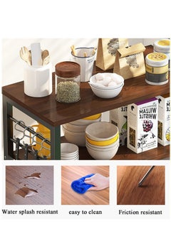 AGD Kitchen Storage Rack Microwave Oven Holder Multifunctional Kitchen Rack High Density Board Practical Kitchen Storage Rack with Cabinet Kitchen Organizer Rack for Utensils, Fruits and Vegetables  - Image 2