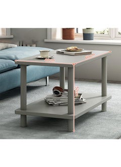 NKX 2 Layer Minimalist Square Coffee Table for Bedroom and Living Room  40x60 cm  - Image 1