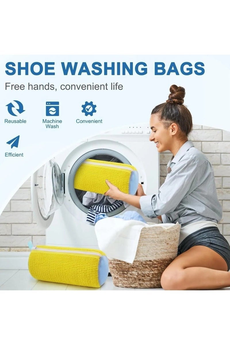 Earss Shoe Wash Bag for Washing Machine – Laundry Bag with Soft Protective Padding, Zipper Closure & Hanging Loop – Shoe Protector Pouch for Safe, No-Damage Cleaning – Fits Most Shoe Sizes - Image 4