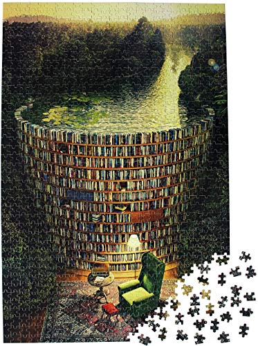 Moruska Puzzles for Adults 1000 Pieces Wooden Jigsaw Puzzle Challenge and Fun  Bookshelf Dam - Image 1