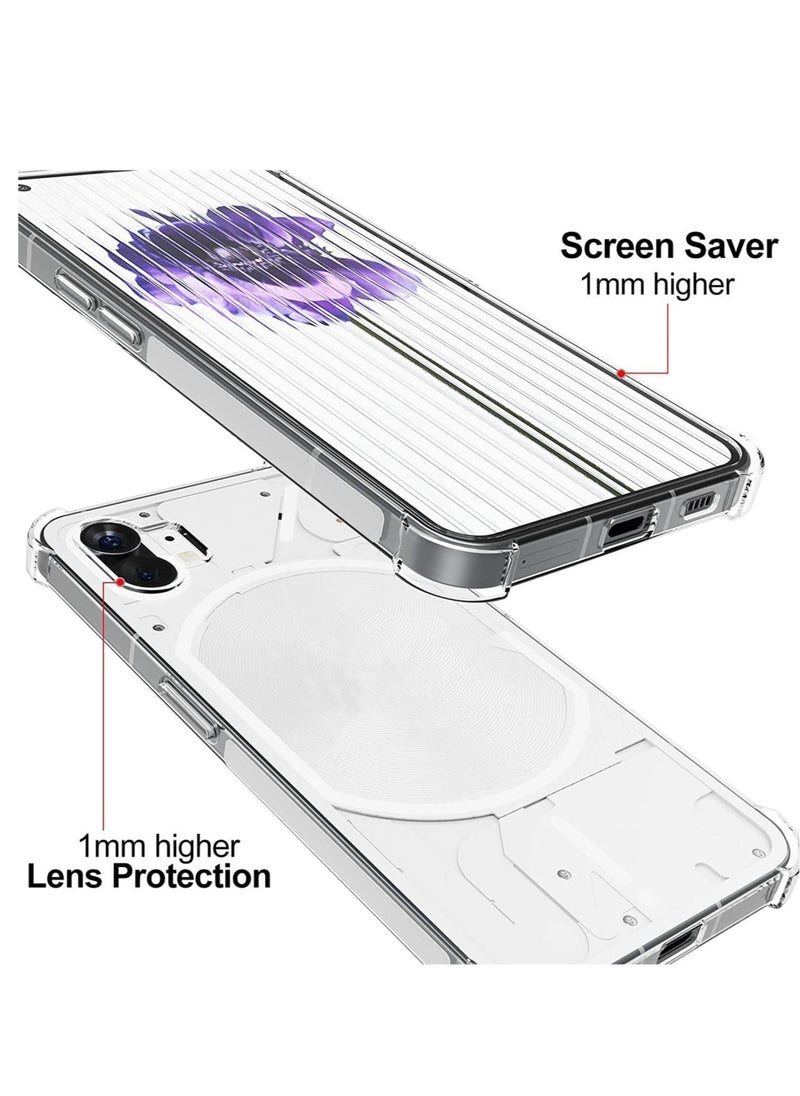 ELTRAZONE Nothing Phone 1 Case with 2 Pack Tempered Glass Screen Protector, Crystal Clear TPU Silicone Case with Airbag Corners, Drop Protection Cover For Nothing Phone 1 - Image 3