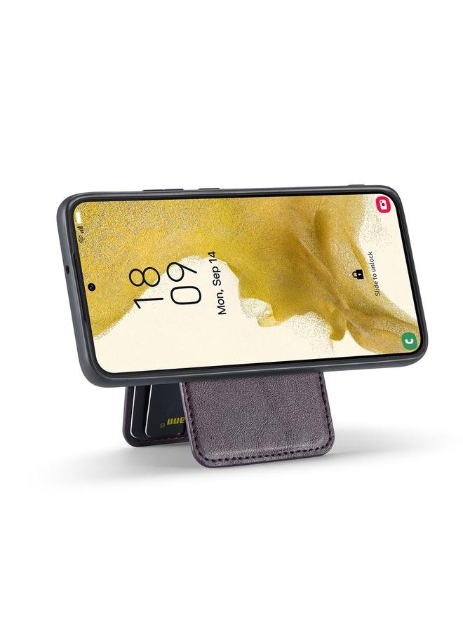 FIERRE SHANN Case For Samsung Galaxy S22+ 5G Fierre Shann Cowhide Vertical Flip Magnetic Card Holder Phone Case  - Image 4