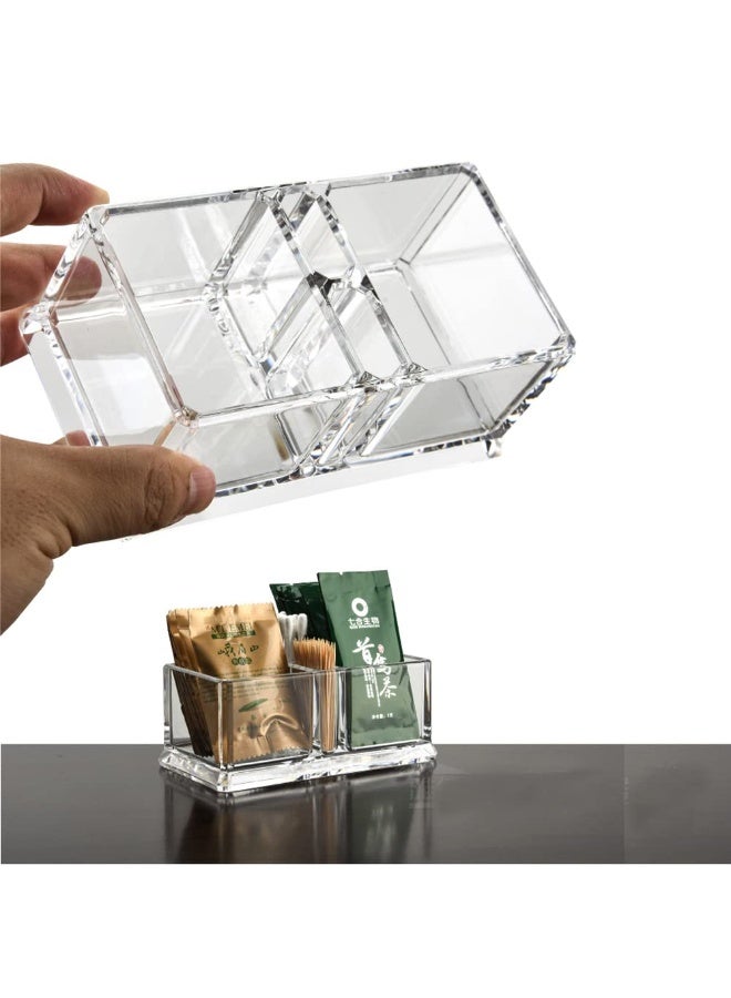 Yakri Clear Acrylic Two Lattices Tea Bags Holder Coffee Sugar Bag Case Guest Room Storage Boxes YTBH-001 - Image 3