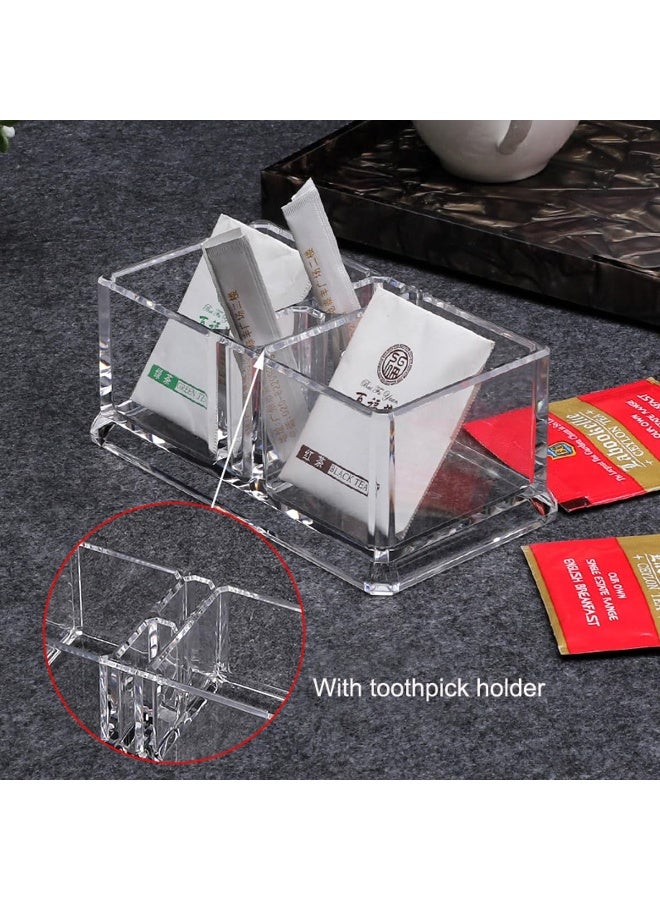 Yakri Clear Acrylic Two Lattices Tea Bags Holder Coffee Sugar Bag Case Guest Room Storage Boxes YTBH-001 - Image 4