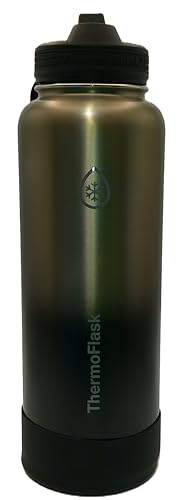 ThermoFlask Stainless Steel Water Bottle, 40 oz, 2-Pack (Silver/Blue Brushed) - Image 3
