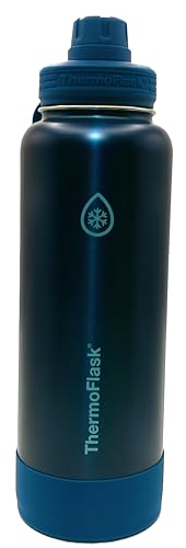 ThermoFlask Stainless Steel Water Bottle, 40 oz, 2-Pack (Silver/Blue Brushed) - Image 5