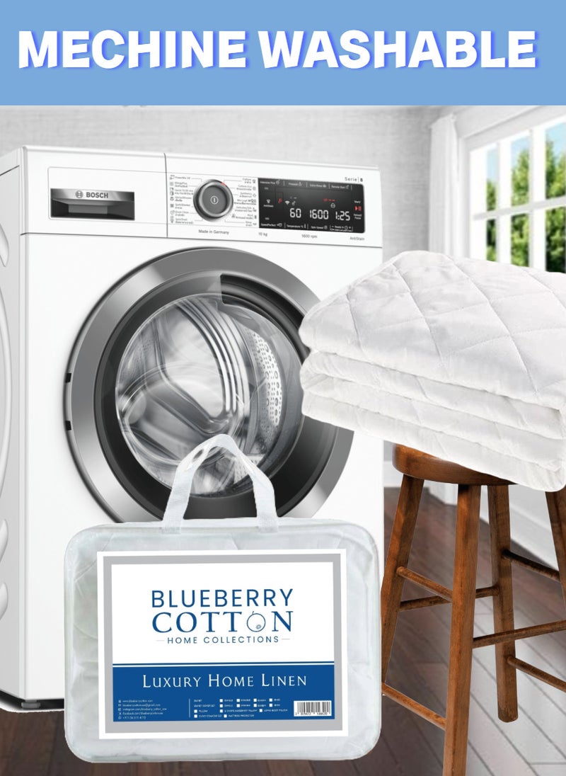 Quilted Mattress Protector 200TC Top With Non Woven Interlining and 4 Corner Elastic 120x200cm
