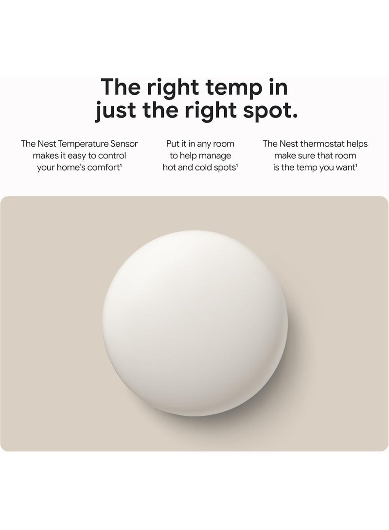 Google Nest Temperature Sensor (2nd Gen) - Room Comfort Sensor with Scheduling - Works with The Nest Learning Thermostat (3rd and 4th Gen) and Nest Thermostat E - Porcelain, White - Image 5