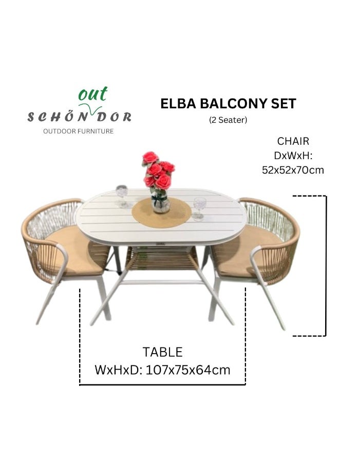 Schondor Furniture Elba | Balcony Set | Aluminum Cast | Durable | Stylish | Weather Resilience | Perfect for Patio | Garden | Balcony | Any Outdoor Space  - Image 2