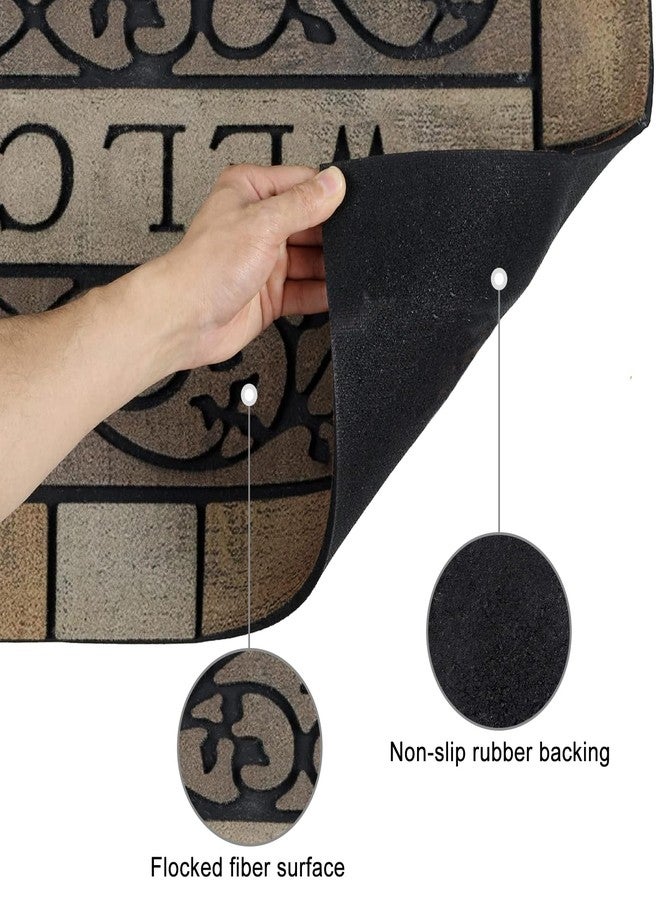 CHICHIC Door Mat Welcome Mat 17x 29 Inch Front Door Mat Outdoors for Home Entrance Outdoors Mat for Outside Entry Way Doormat Entry Rugs, Heavy Duty Non Slip Rubber Back Low Profile,Vine - Image 4