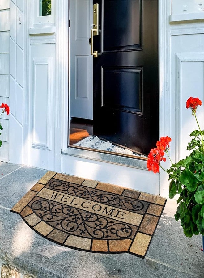 CHICHIC Door Mat Welcome Mat 17x 29 Inch Front Door Mat Outdoors for Home Entrance Outdoors Mat for Outside Entry Way Doormat Entry Rugs, Heavy Duty Non Slip Rubber Back Low Profile,Vine - Image 2