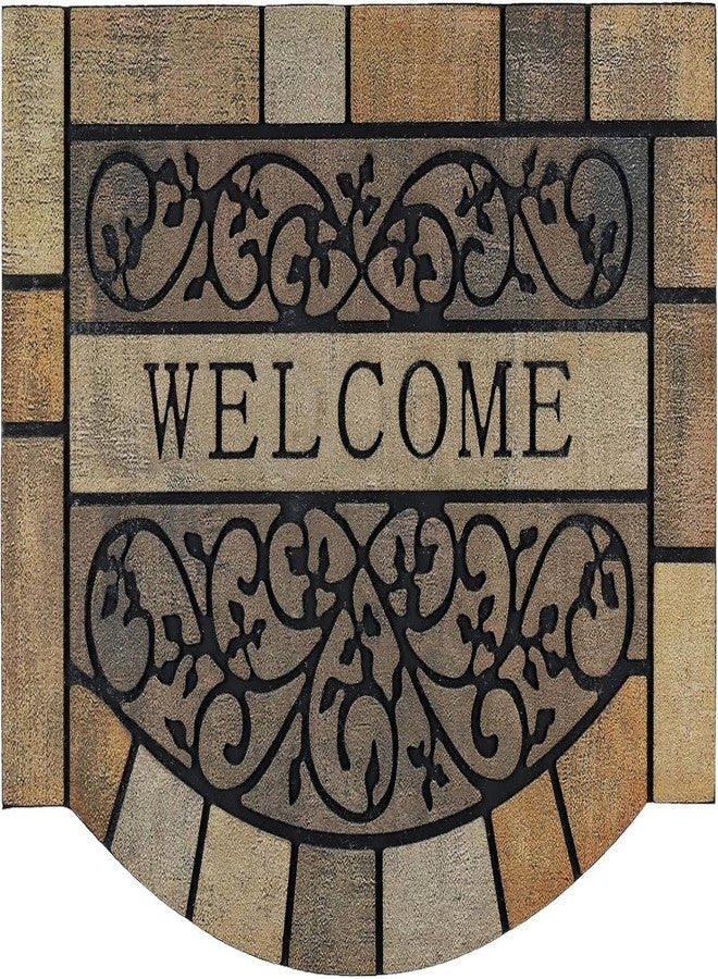 CHICHIC Door Mat Welcome Mat 17x 29 Inch Front Door Mat Outdoors for Home Entrance Outdoors Mat for Outside Entry Way Doormat Entry Rugs, Heavy Duty Non Slip Rubber Back Low Profile,Vine - Image 1