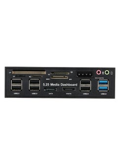 Multi-Function USB 3.0 Hub eSATA SATA Port Internal Card Reader PC Dashboard Media Front Panel Audio for SD MS CF TF M2 MMC Memory Cards Fits 5.25