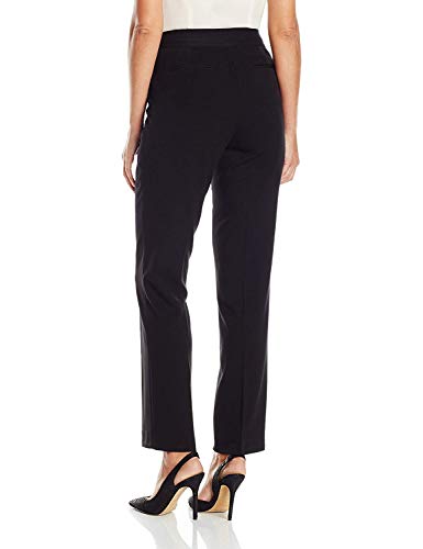 Rafaella Women's Curvy Gabardine Slim Leg Dress Pant with Pockets, Two-Way Stretch, Soft Work Slacks, 30" & 32" Inseam, Black, 6 - Image 2