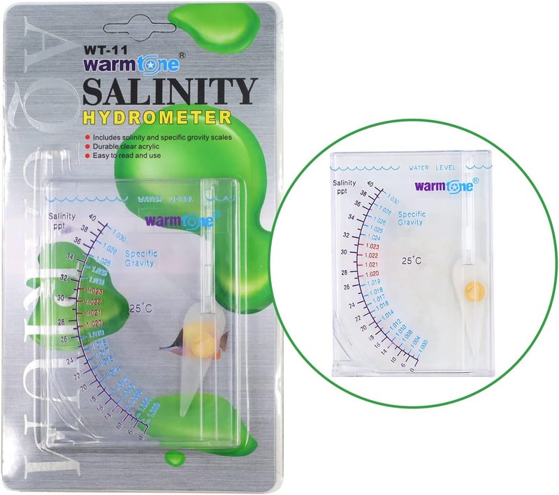 Abnaok Salinity r, Sea Specific Gravity Test for Fish Tank Pond Water Saltwater Freshwater, Accurate Automatic Hydrometer - Image 1
