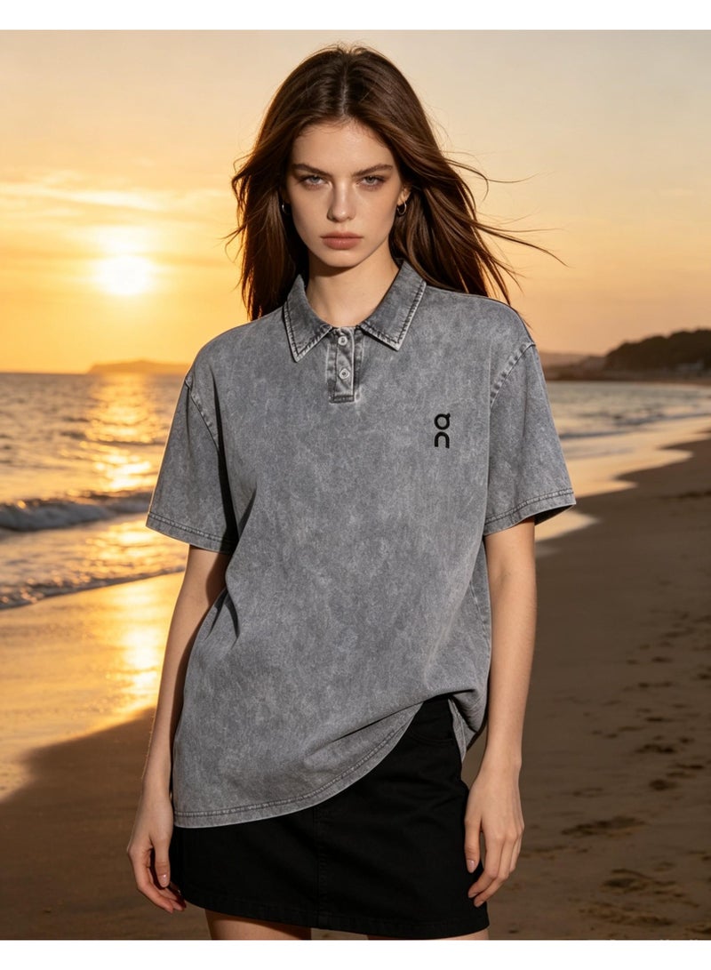On Running summer wash breathable men's and women's casual Polo shirt short sleeve business T-shirt shirt - Image 5