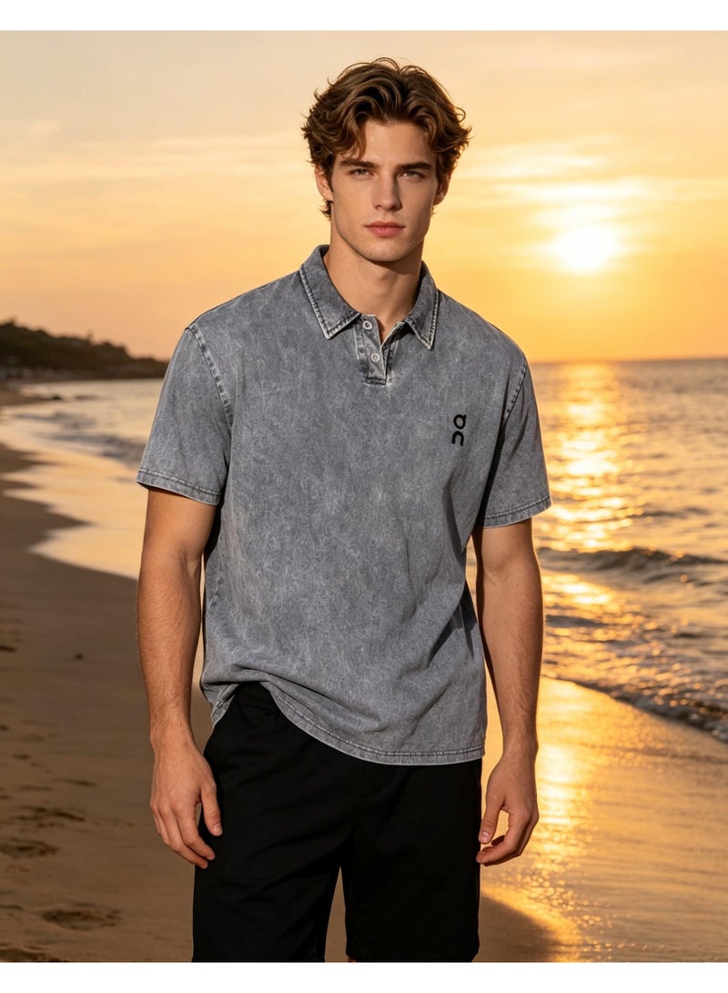 On Running summer wash breathable men's and women's casual Polo shirt short sleeve business T-shirt shirt - Image 2