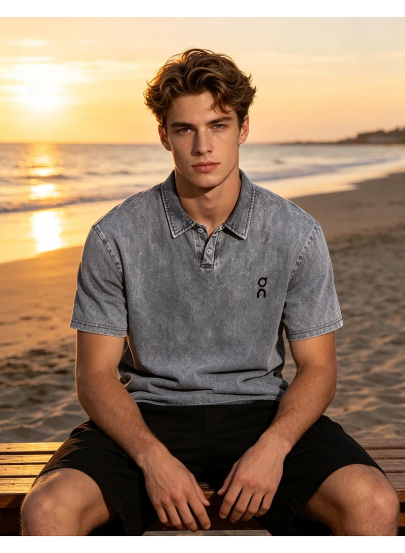 On Running summer wash breathable men's and women's casual Polo shirt short sleeve business T-shirt shirt - Image 4