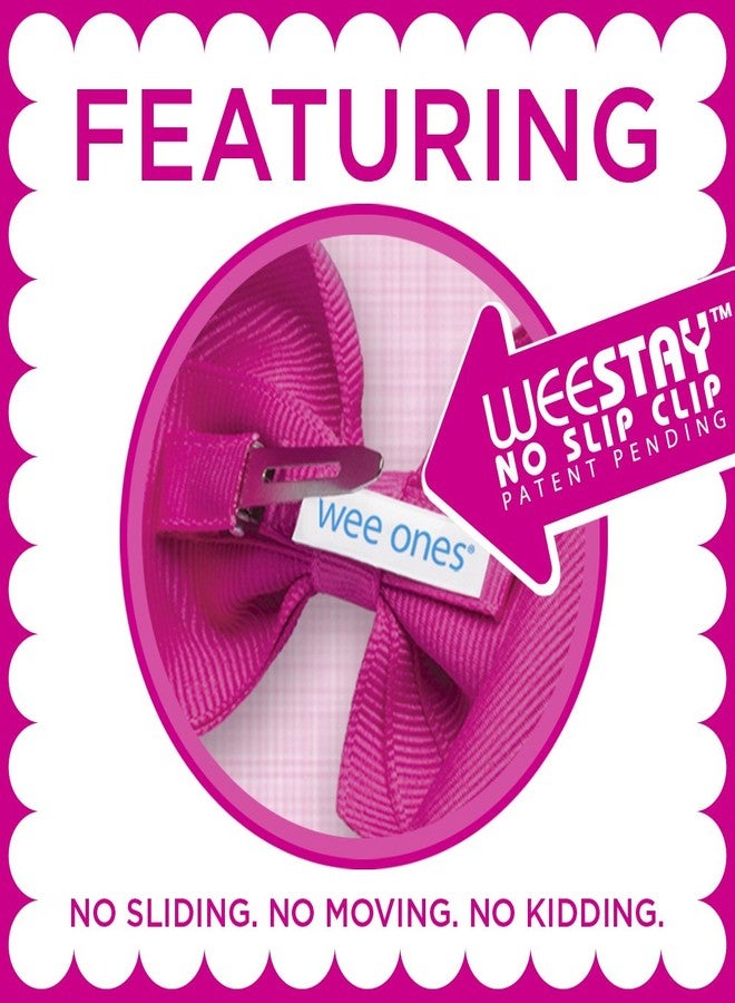 Wee Ones Girls' Organza Double Hair Bow on a WeeStay Clip with Satin Knot Center, Tiny, Light Pink - Image 2