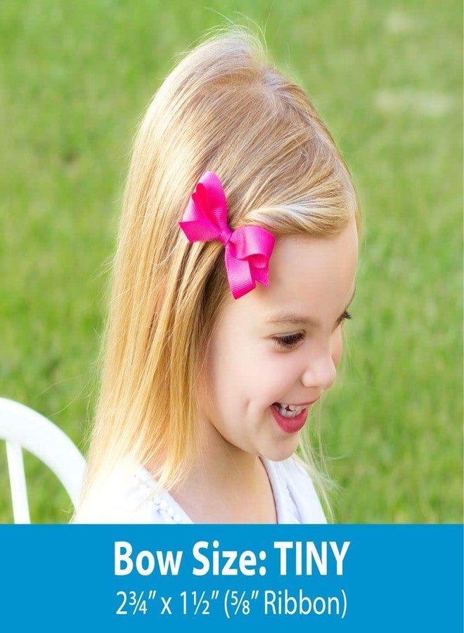 Wee Ones Girls' Organza Double Hair Bow on a WeeStay Clip with Satin Knot Center, Tiny, Light Pink - Image 4