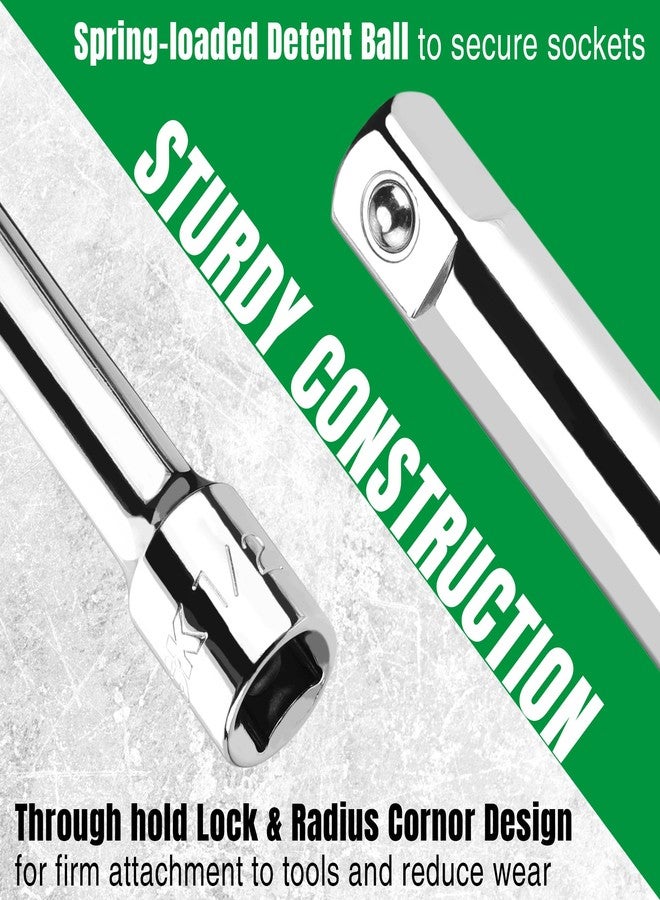 SK 20 Piece Socket Extension Set, 1/4", 3/8" and 1/2" Drive Extension Bar, Swivel Universal Joints and Adapters, SuperKrome Finish, Premium CR-V Construction - Image 5