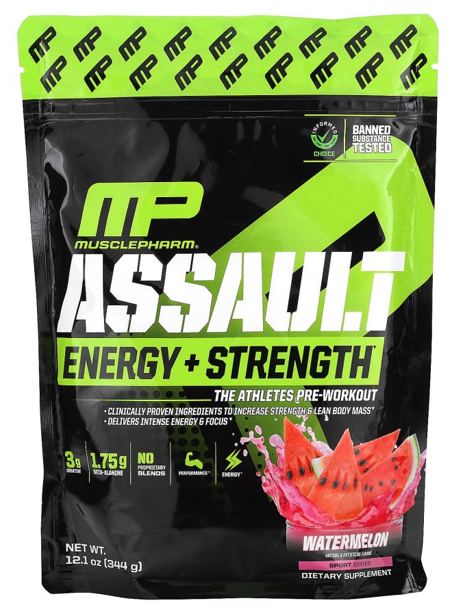 MusclePharm Assault Energy + Strength PreWorkout Watermelon 12.1 oz (344 g)