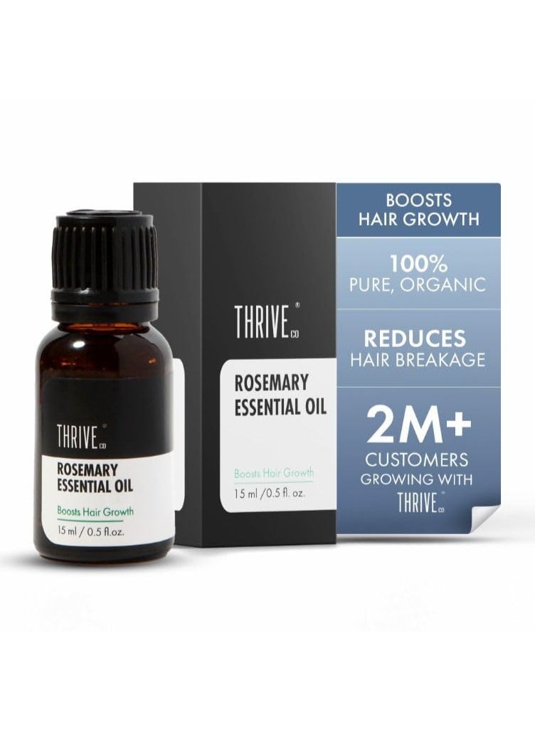 ثريفيكو زيت إكليل الجبل العطري من ثرايف كو | يساعد على تعزيز نمو الشعر والتحكم في تساقطه | نقي وعضوي 100% | غني بفيتامين E | يقوي الشعر ويدعم صحة فروة الرأس | مناسب للرجال والنساء | 15 مل - Image 1