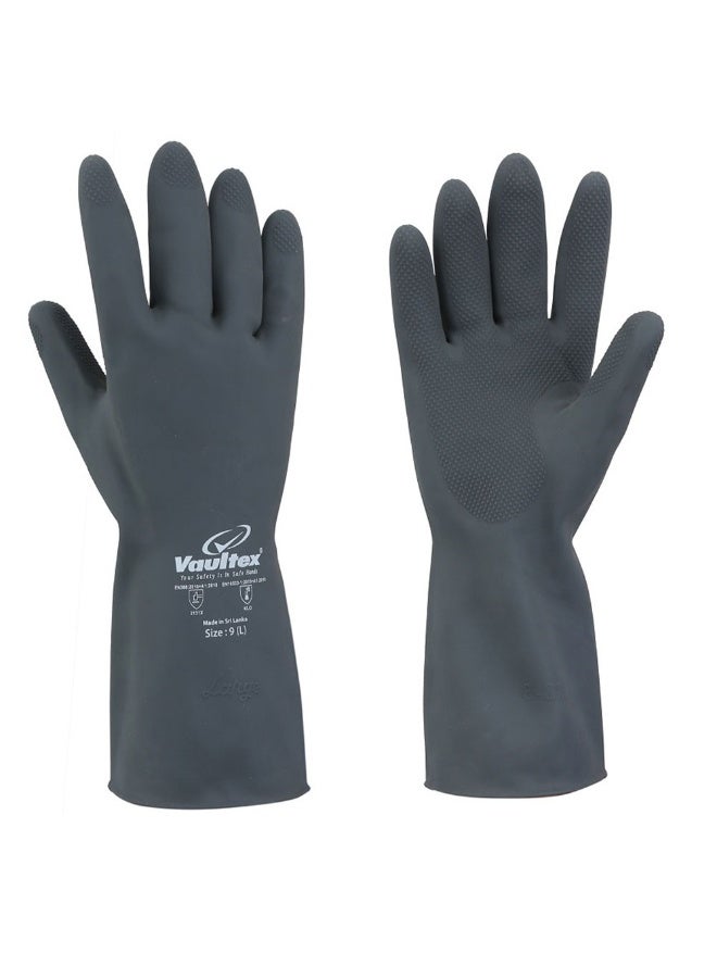 Vaultex Vaultex RUM latex Rubber gloves Color Black, Size L, 100gm/Pack, 1Pair/Pack  - Image 3