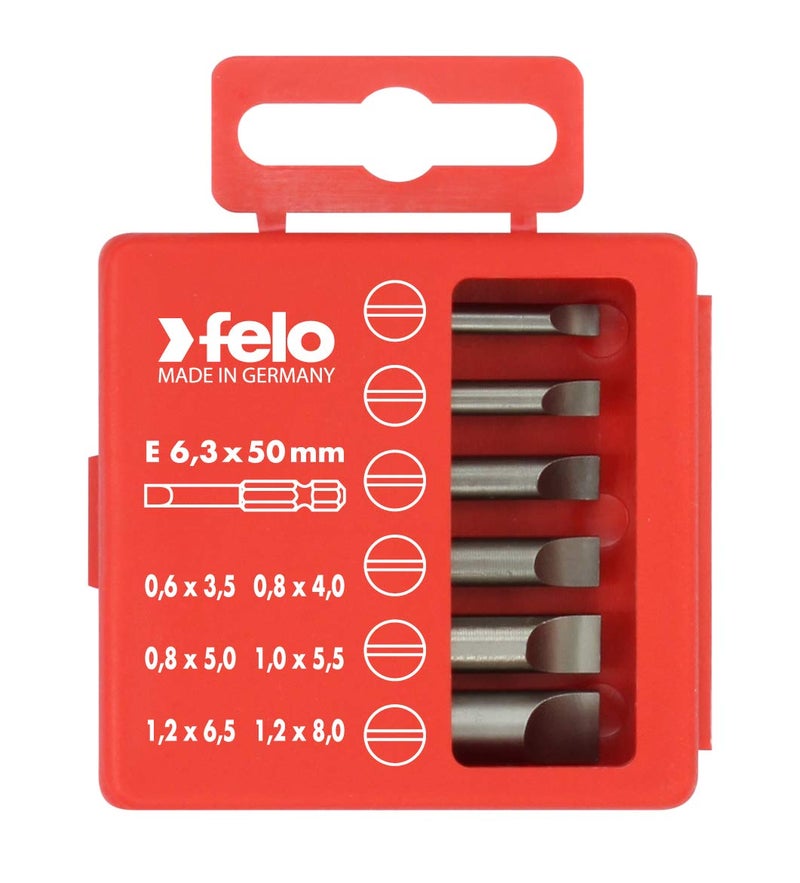 Felo 0715731410 Profi Slotted Bit 6 Piece Box Set 030 Series