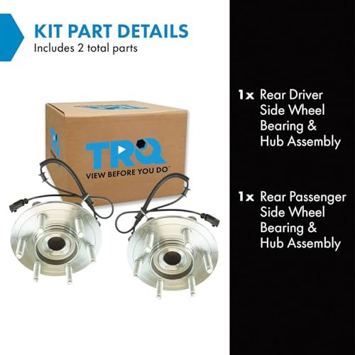 TRQ 2 Piece Rear Wheel Bearing & Hub Assembly Set Compatible with 2011-2014 Ford Expedition Lincoln Navigator - Image 2