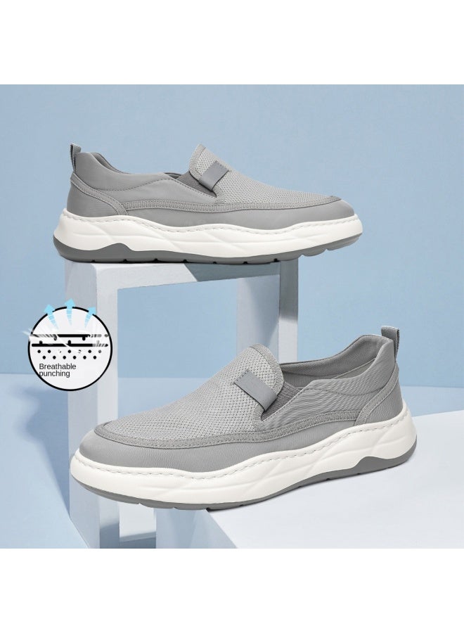 15MINS Slip-on】new Men's Casual Shoes Fly Knit Fabric Shoes Dad Shoes Lightweight Slip-on Loafers For Men - Image 2