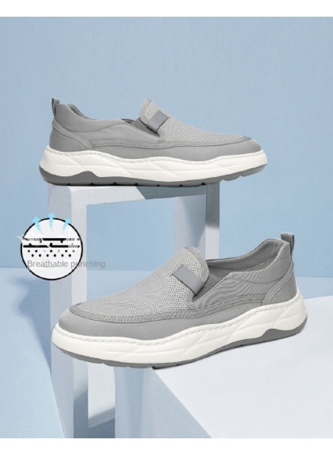 15MINS Slip-on】new Men's Casual Shoes Fly Knit Fabric Shoes Dad Shoes Lightweight Slip-on Loafers For Men - Image 1
