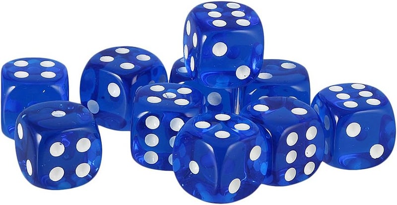 klarako Lot 10pcs Six Sided Playing D&D RPG Roleplay Game D6 Dices - Dark Blue - Image 3