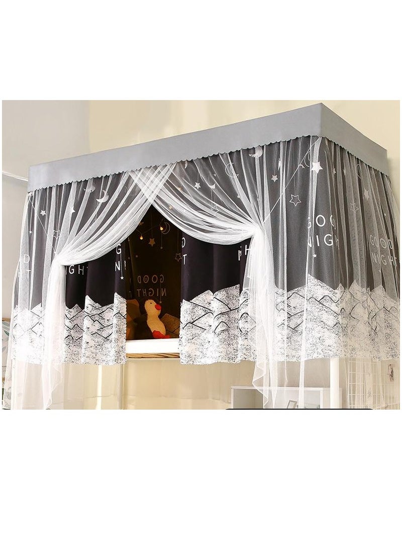 SISGL Dustproof Bed Canopy Single Sleeper Bunk Bed Curtains Dormitory Blackout Cloth Mosquito Nets Bed Tent Curtain For Junior Loft Bed College Students Dorm Sleep Privacy Bed Spread Blackout Curtains  - Image 1
