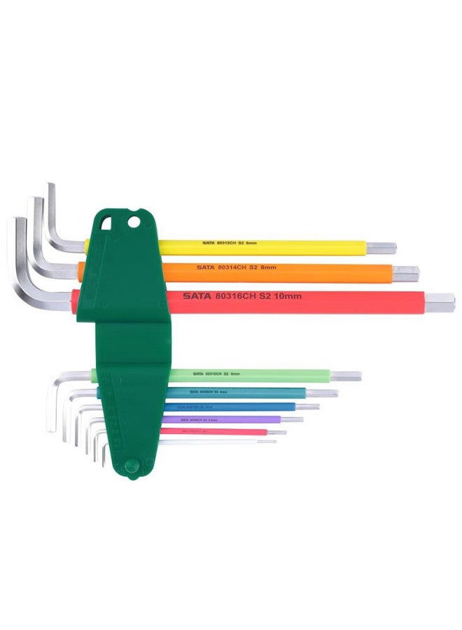 Sata Rainbow Series 9-piece Extra-long Hex Key Set 09103ch - Image 2