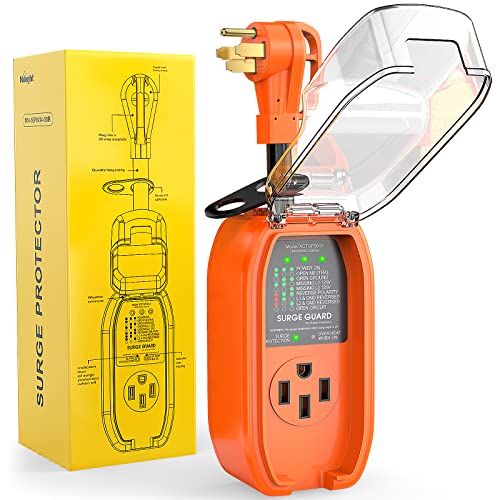 Nilight 50Amp RV Surge Protector Circuit Analyzer 4200 Joules Voltage Monitor High Low Spikes 125V6250W ETL Listed with Extension Cord for RVs Camper Van - Image 1