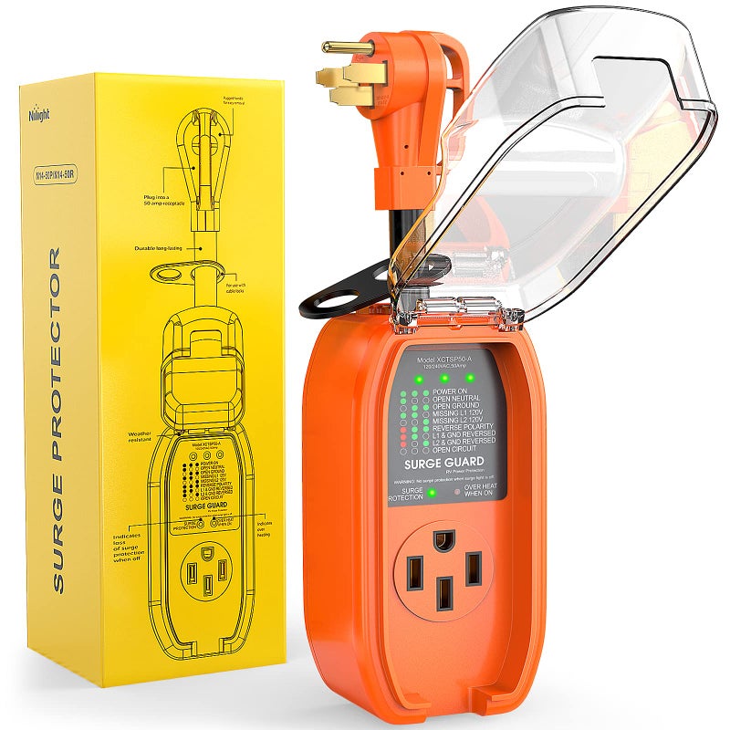 Nilight 50Amp RV Surge Protector Circuit Analyzer 4200 Joules Voltage Monitor High Low Spikes 125V6250W ETL Listed with Extension Cord for RVs Camper Van - Image 2