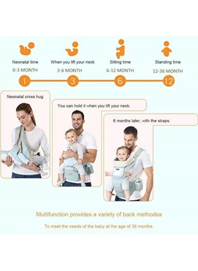 GGEROU - Baby Carrier with Hip Seat, Multi-Functional 9 in 1 Baby Backpack Carrier, Convenient, Breathable, Easy-to-use Baby Carrier With Storage Function, Suitable For 0-36 Months Baby, Toddler - Image 1