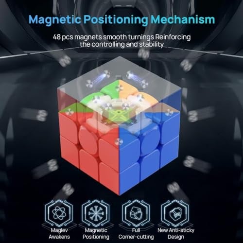 nabreeli Magnetic Speed Cube 3x3 Stickerless Professional Competition Cube with 24 Strong Magnets 5535 Corner Cutting Smooth Fast for Adults Kids for Speedcubers No Logo - Image 5