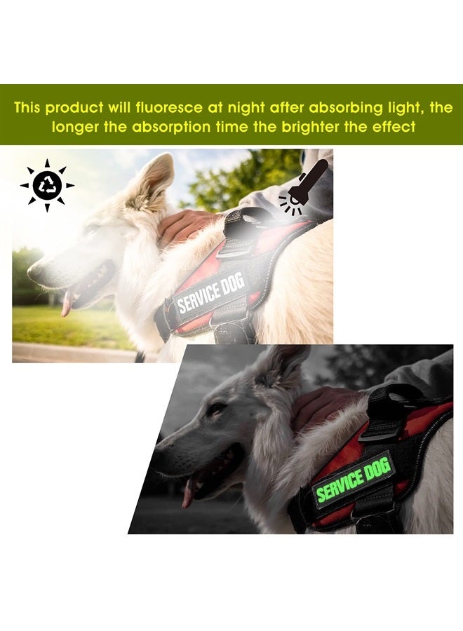 COBEE Luminous Service Dog Patches, 6 Pcs Embroidered Dog Vest Patches Removable Dog Harness Patches with Hook Tactical Dog Vest Patch in Training Emotional Support Do Not Pet Therapy Dog, 3.5x1.5inch - Image 2