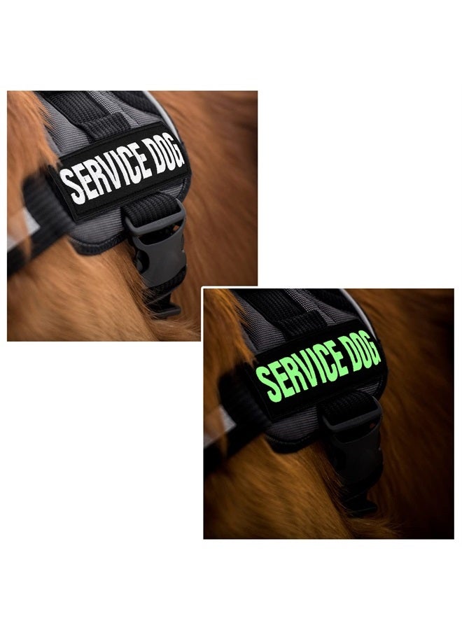 COBEE Luminous Service Dog Patches, 6 Pcs Embroidered Dog Vest Patches Removable Dog Harness Patches with Hook Tactical Dog Vest Patch in Training Emotional Support Do Not Pet Therapy Dog, 3.5x1.5inch - Image 3