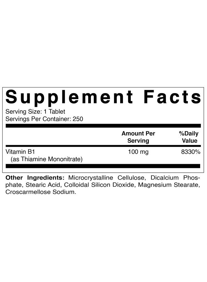 Vitamatic Vitamin B1 (As Thiamine Mononitrate) 100 mg - 250 Vegetarian Tablets - Image 2