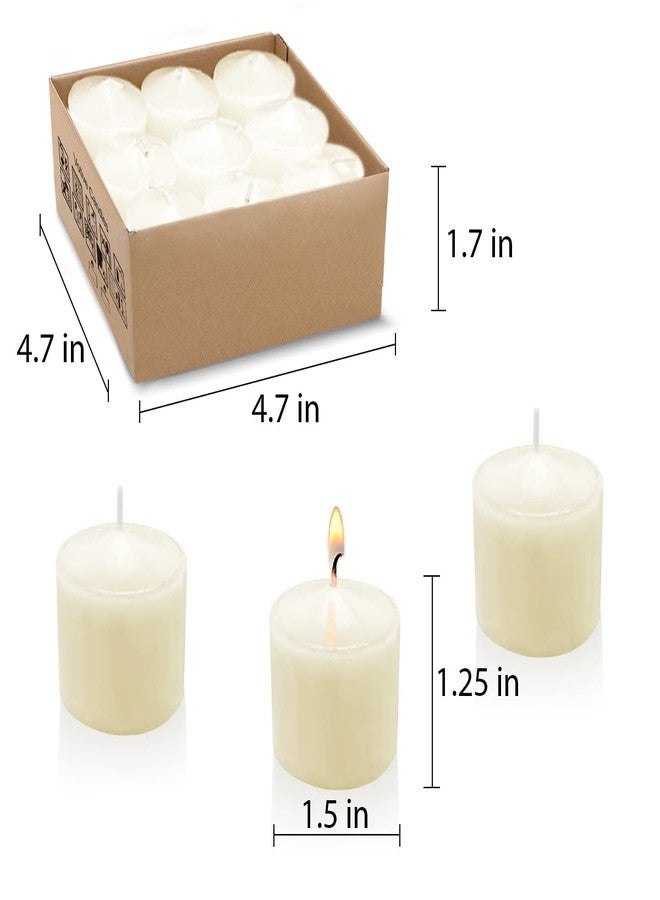 Yusevot 8 Hours Ivory Votive Candles, 9 Packs Unscented Small Wax Candles for Weddings Holiday Party Spa Home, 1.5" D x 1.25" H - Image 5