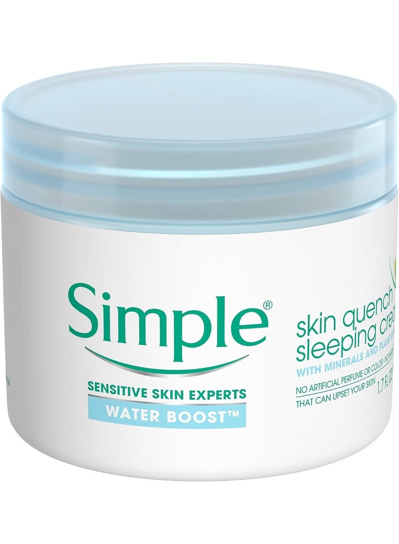 simple كريم النوم لترطيب البشرة بماء بسيط، 1.7 أونصة سائلة (عبوة واحدة) - Image 2