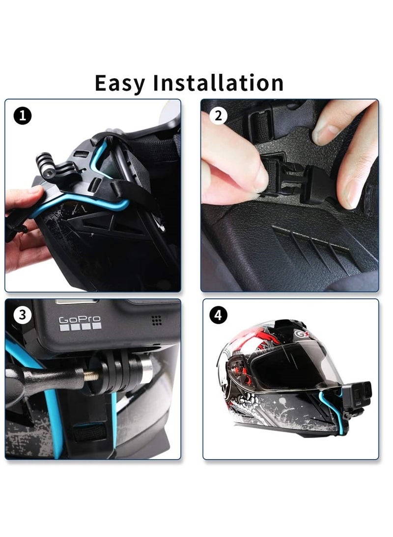 AROAQ Helmet Mount for GoPro, Motor Bike Cycle Helmet Chin Mount Strap Stand Action Camera Accessories Compatible with GoPro Hero 11 10 9 8 7 6 5 4 3 - Image 4