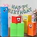 Frienda 20 Pcs Number Birthday Party Decoration Stickers Blocks Themed Blocks Face PVC Stickers Adhesive in 10 Designs for Decoration Birthday Party Supplies - Image 4