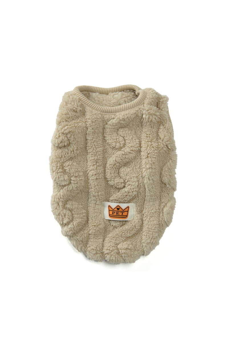 erorex XL Khaki Winter Pet Clothes Warm Fleece Kitten Vest Coat For Small Cats Dogs Cozy Plush Solid Pullov